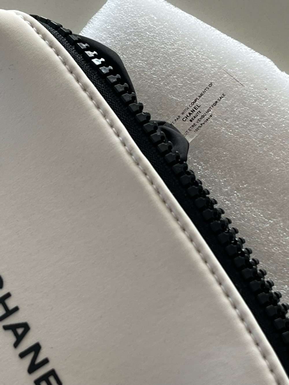 Custom Upcycled Chanel Beauté Clear Bag w Authentic Charms, Ribbon & Makeup Bag - Picture 4 of 16